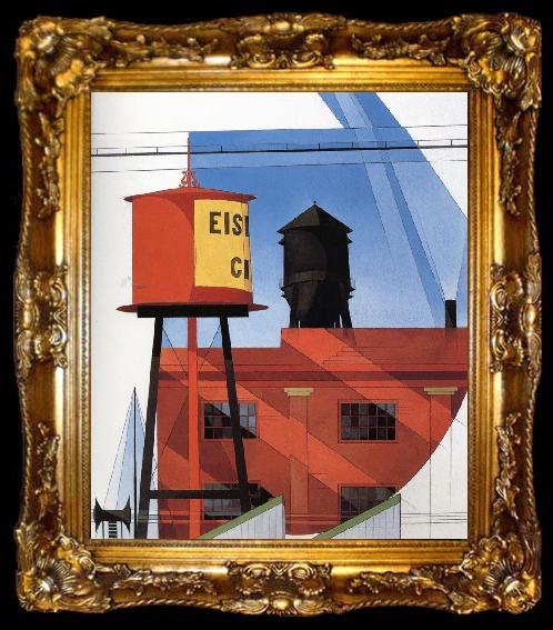 framed  Demuth, Charles Buldings Abstraction,Lancaster, ta009-2